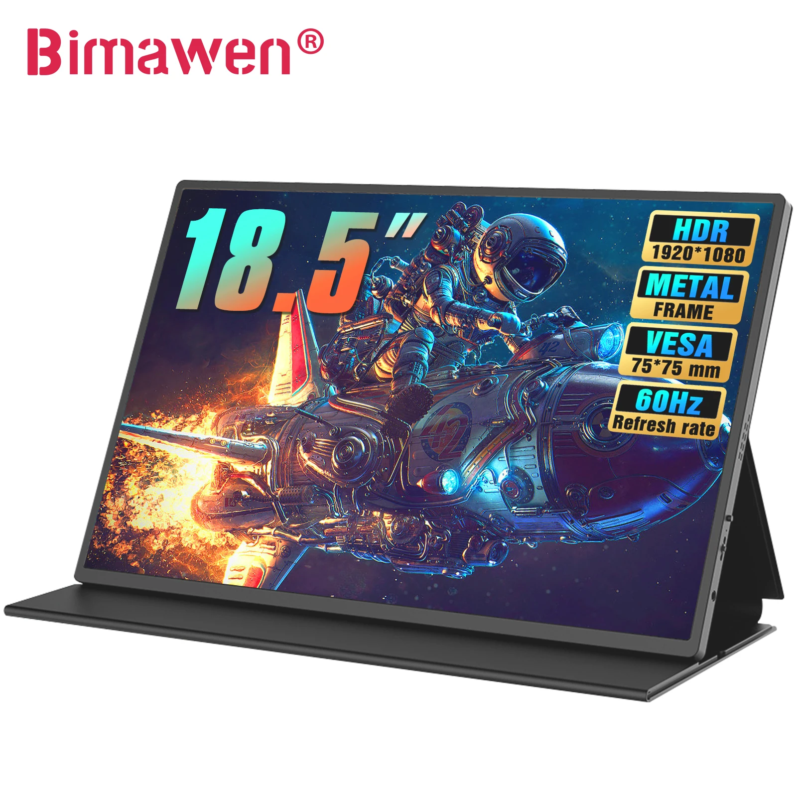 Bimawen-ミニモニター,18.5インチ,hdmi,100%,srgb,1080p,hdmi,ラップトップ,コンピューター用のHDMIポート付きUSB C,外部ディスプレイ