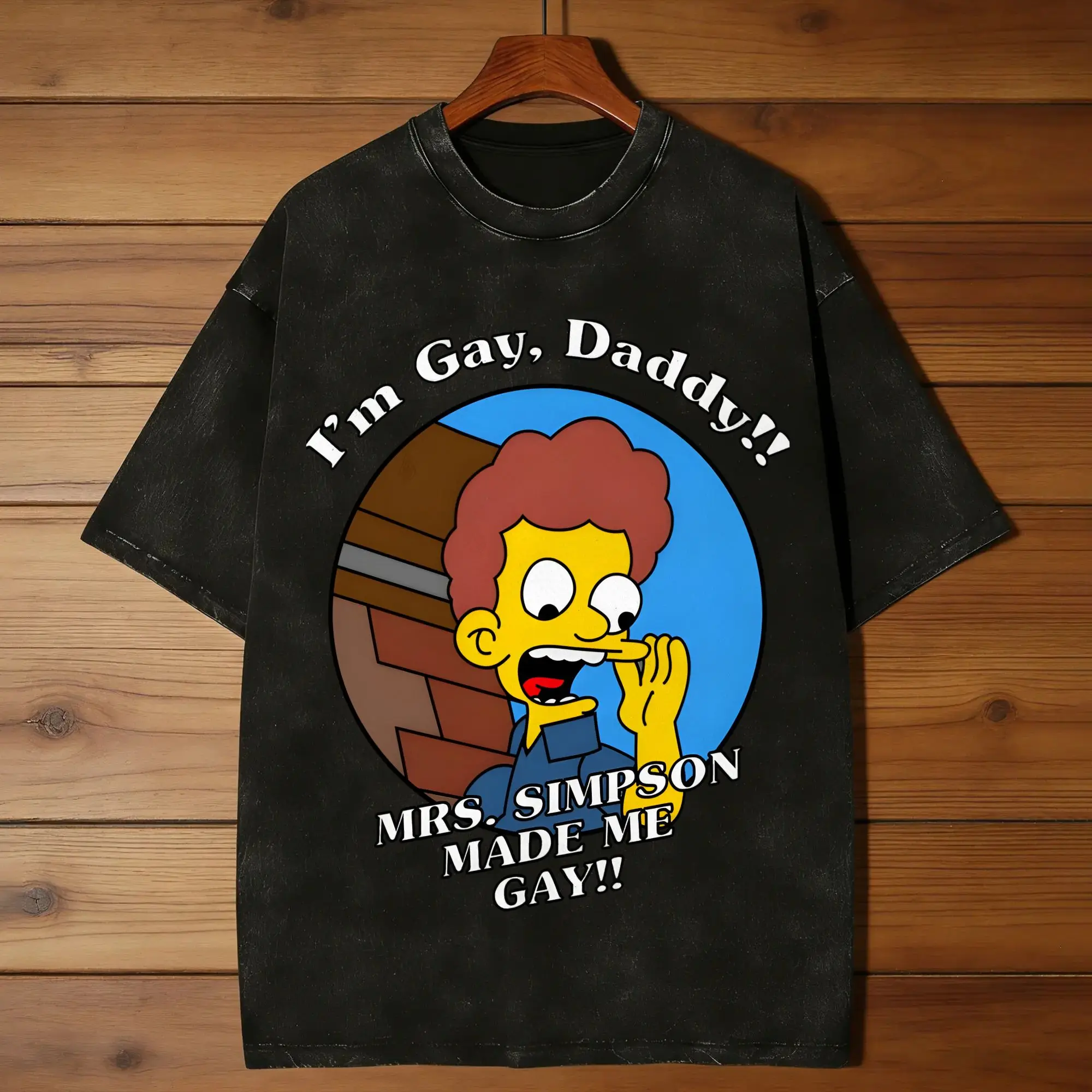 I am gay, daddy Men T Shirts Washed  Cool Tee Shirt Short Sleeve O Neck T-Shirts 100% Cotton Graphic Printed Clothes
