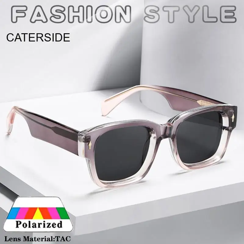 

New Square Frame Polarized Sunglasses for Women's Fashion Versatile Commuting Wide Leg Glasses Personalized Uv400 Men Eyewear