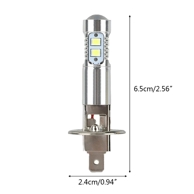 H1 LED Fog Light Bulbs 100W 6000K White  Bulb Standard Replacement High Low Beam Fog Light Auto Car Vehicle 2pcs