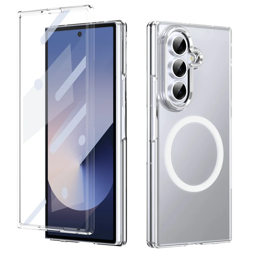With Screen Protector,Compatible with MagSafe Clear Magnetic Shockproof Case For Samsung Galaxy Z Fold 8 Ultra,Fold8 Ultra