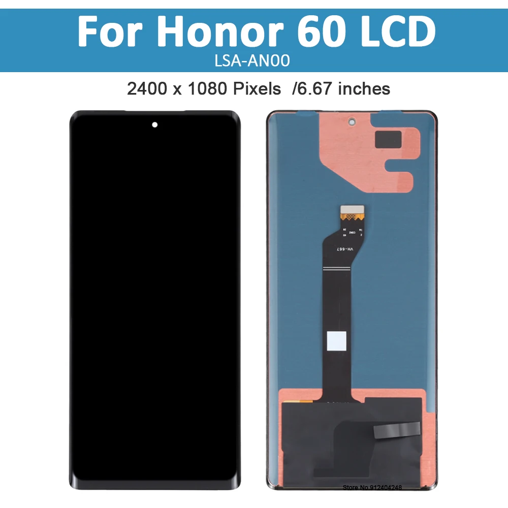 6.67'' Original OLED For Huawei Honor 60 lcd LSA-AN00 display with frame touch screen digitizer Assembly for honor60 lcd display