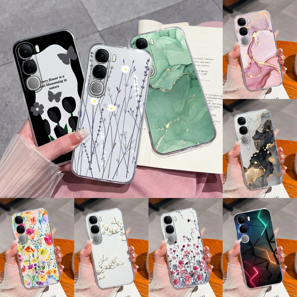 Funda transparente para Vivo V40 Lite V40SE Y200 Y300 funda trasera Simple para Vivo V 40 Lite V40 SE 80W carcasa de teléfono suave y transparente