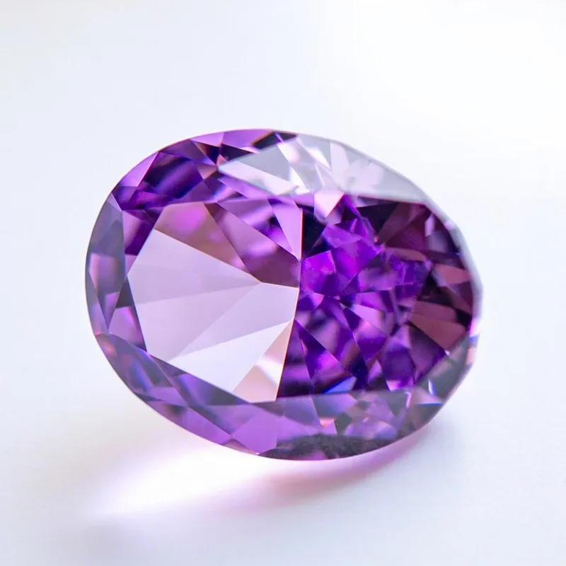 حار بيع بالجملة مكعب زركونيا سحق الجليد قطع لا شهادة البيضاوي الشكل الأرجواني اللون سحر الخرز لأعلى Diy بها بنفسك صنع المجوهرات