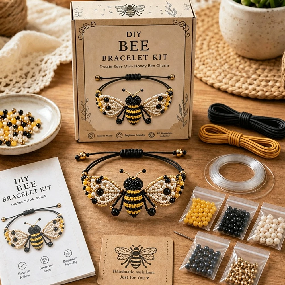 DIY Beaded Bracelet Making Kit,All in 1 Jewelry Making Set Beginner-Friendly Beaded Animal Making Kits,(Non Finished Products)
