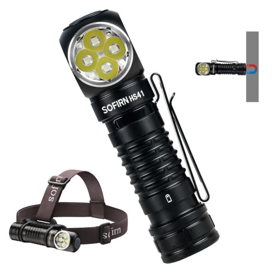 4000 Lumen Headlamp Rechargeable Head Lamp HS41 LED EDC Headlight with Magnetic Base IP68 Water Resistance High Lumens Super Br