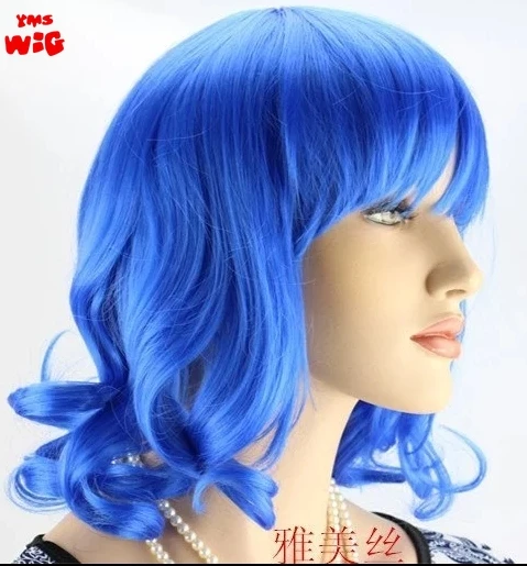 Wig sintetis Bob keriting rambut keriting pendek wig Cosplay Lolita untuk wig Cosplay pesta sehari-hari wanita tahan panas