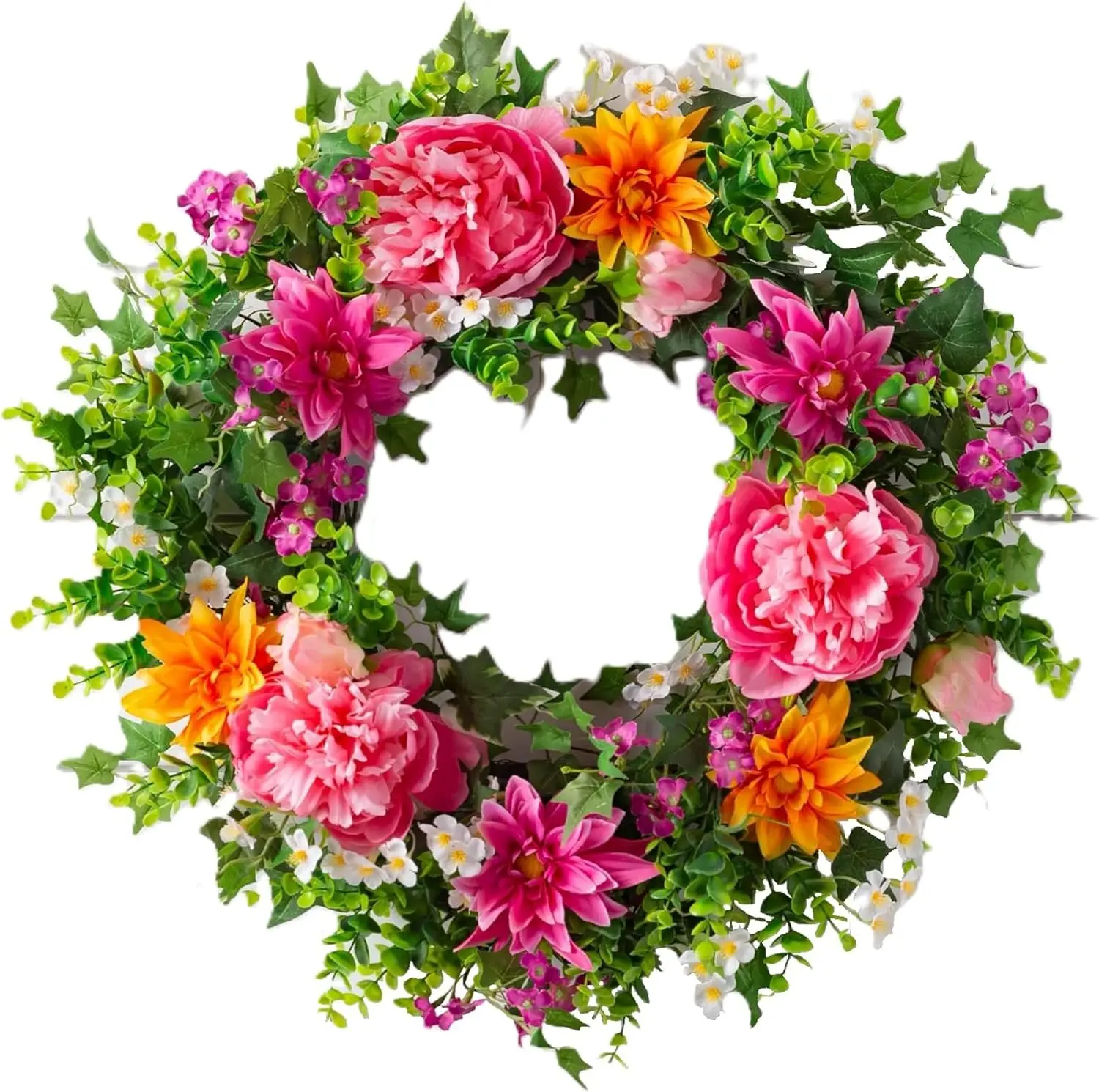 

Outdoor Radiant Peony Spring & Summer Wreath - 24" Premium UV-Protected Floral Door Wreath for Front Door, Patio, & Year-Round O