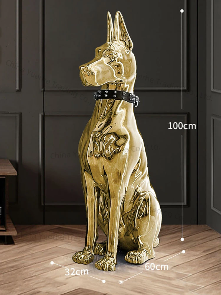 

Домашний декор 100 см гальванические статуи собак моделирование декоративные мультяшные скульптуры животных гостиная офис креативные украшения