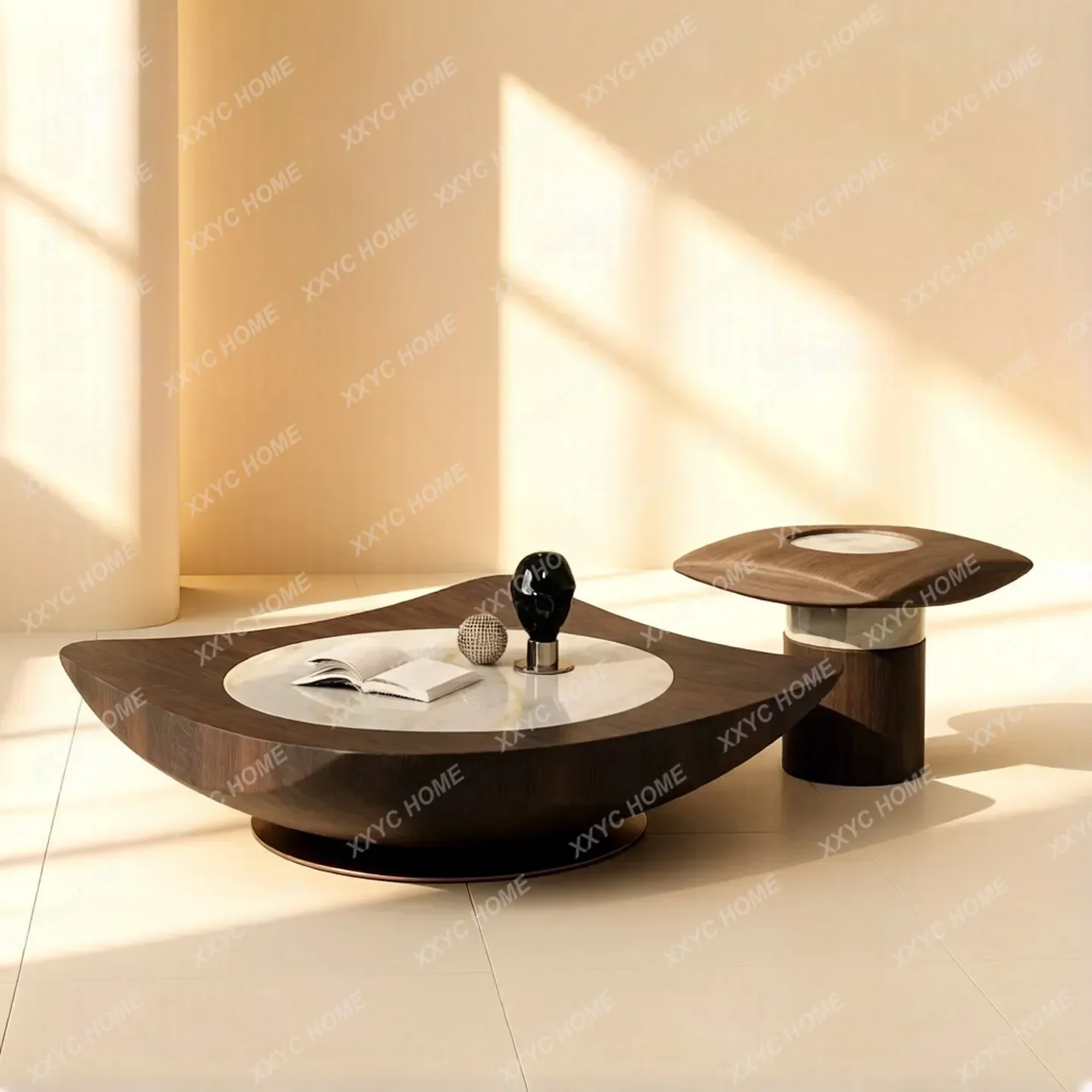 X-S High-end special-shaped coffee table combination,  home Italian design luxury stone coffee table HG