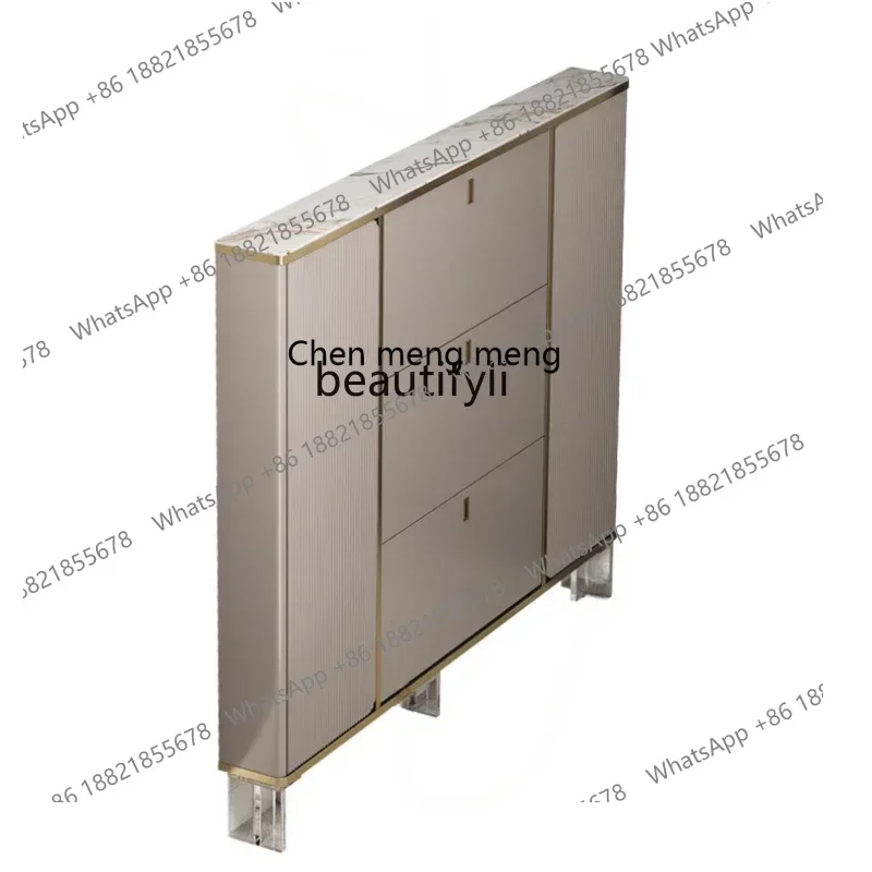 

New Arrivals Light Luxury Suspension Ultra-Thin Shoe Cabinet 15cm Corridor Narrow Home Doorway Tilting Entrance Cabinet Integrat