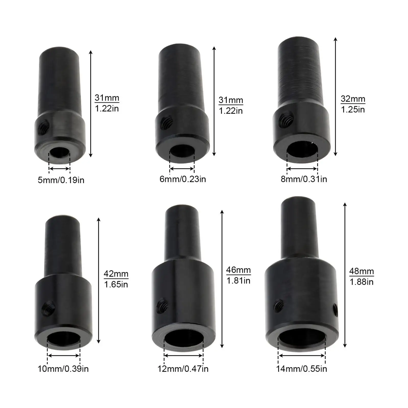 JTO B10 B12 Drill Chuck Connecting Rod 3.17mm/4mm/5mm/6mm/8mm Sleeve Copper Steel Taper Coupling Electric Drill Accessories Tool