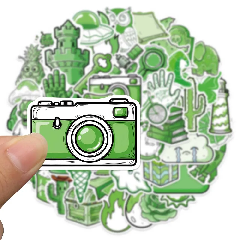 50 قطعة نمط INS الأخضر بشكل طبيعي مضحك ريترو ملصق دفتر الأمتعة المحمول سكيت الشارات #3