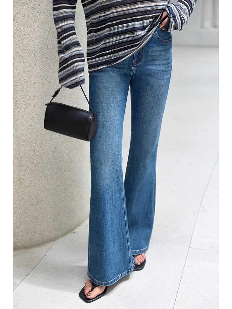 

Джинсы Magic Legs Slim Fit: модные широкие джинсы из хлопка с эластичной низкой посадкой, облегающие, для женщин, осень-зима, с низкой посадкой, деним