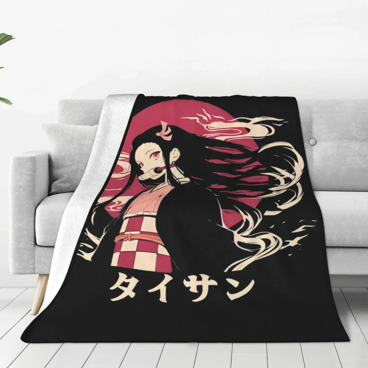 Nezuko Kamado Soft Warm Blankets Decorative Plush Bedding Throws Comfortable Home Decor Flannel Bedspread Sofa Bed Cover