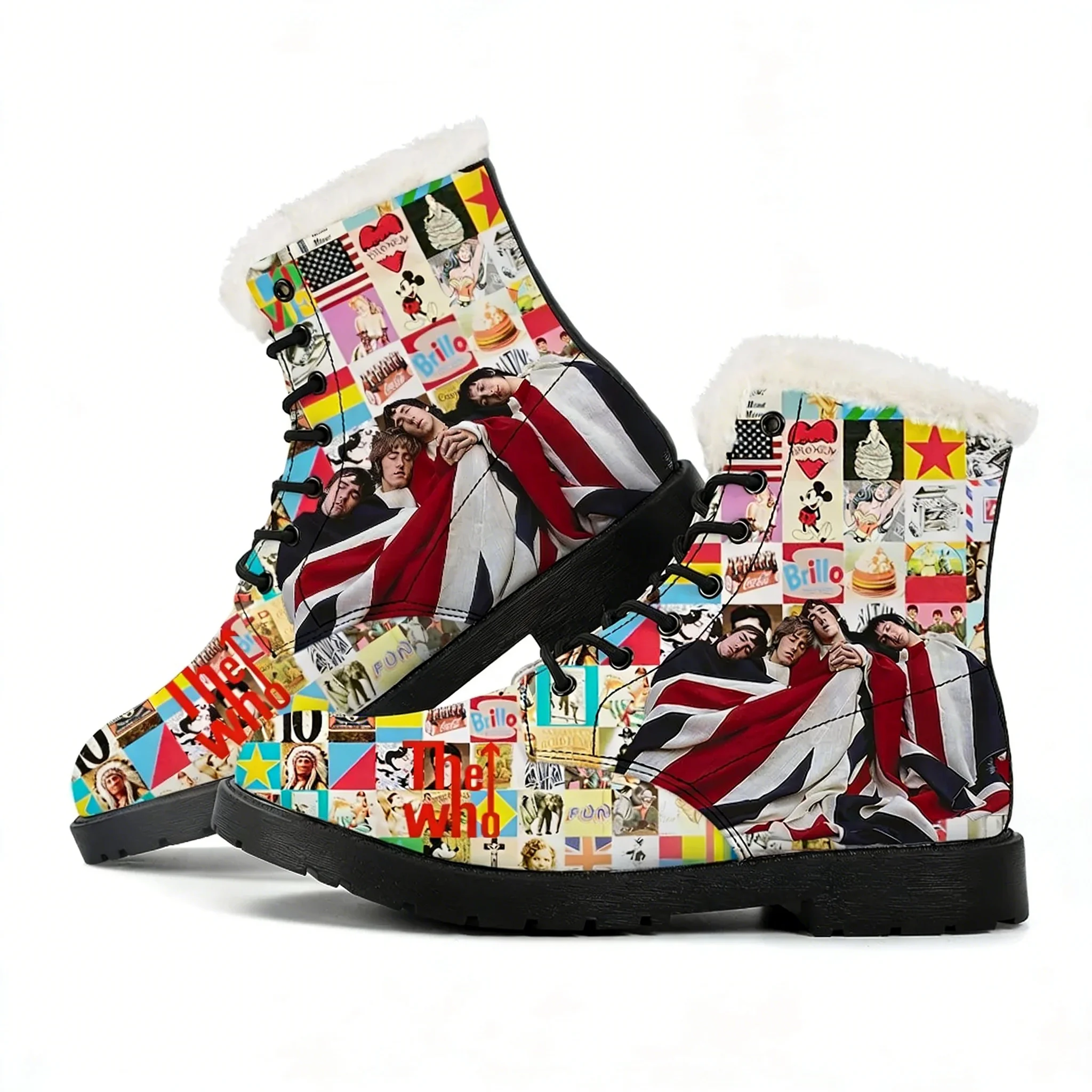 

Плюшевые ботинки The Who для мужчин, женщин и подростков, повседневная обувь, теплые уличные ботинки, высококачественная персонализированная модная обувь с индивидуальным дизайном