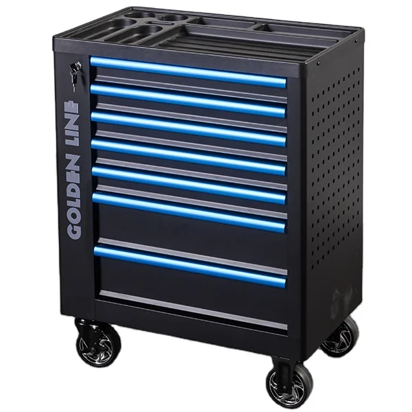 

7 Drawers Steel Tool Cabinet With Hand Tool Set Metal Toolbox Rolling Tool Trolley