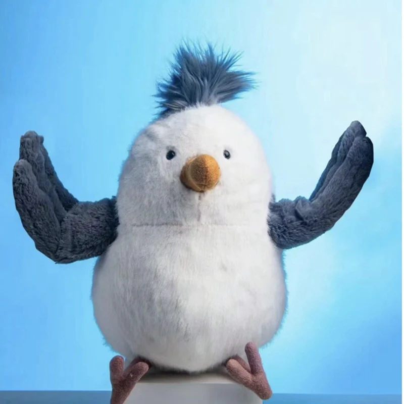 25cm Cute Sea Gull Doll Plush Toy Stuffed Standing Kawaii Grey&White Cartoon Bird Plushie Birthday Gift