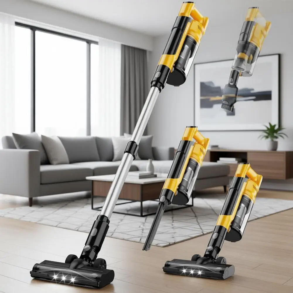 

Cordless Vacuum Cleaner, Lightweight Stick Vacuum with 35kPa Suction, 6-in-1 with HEPA Filter, Suitable for Floor, Carpet, Car (