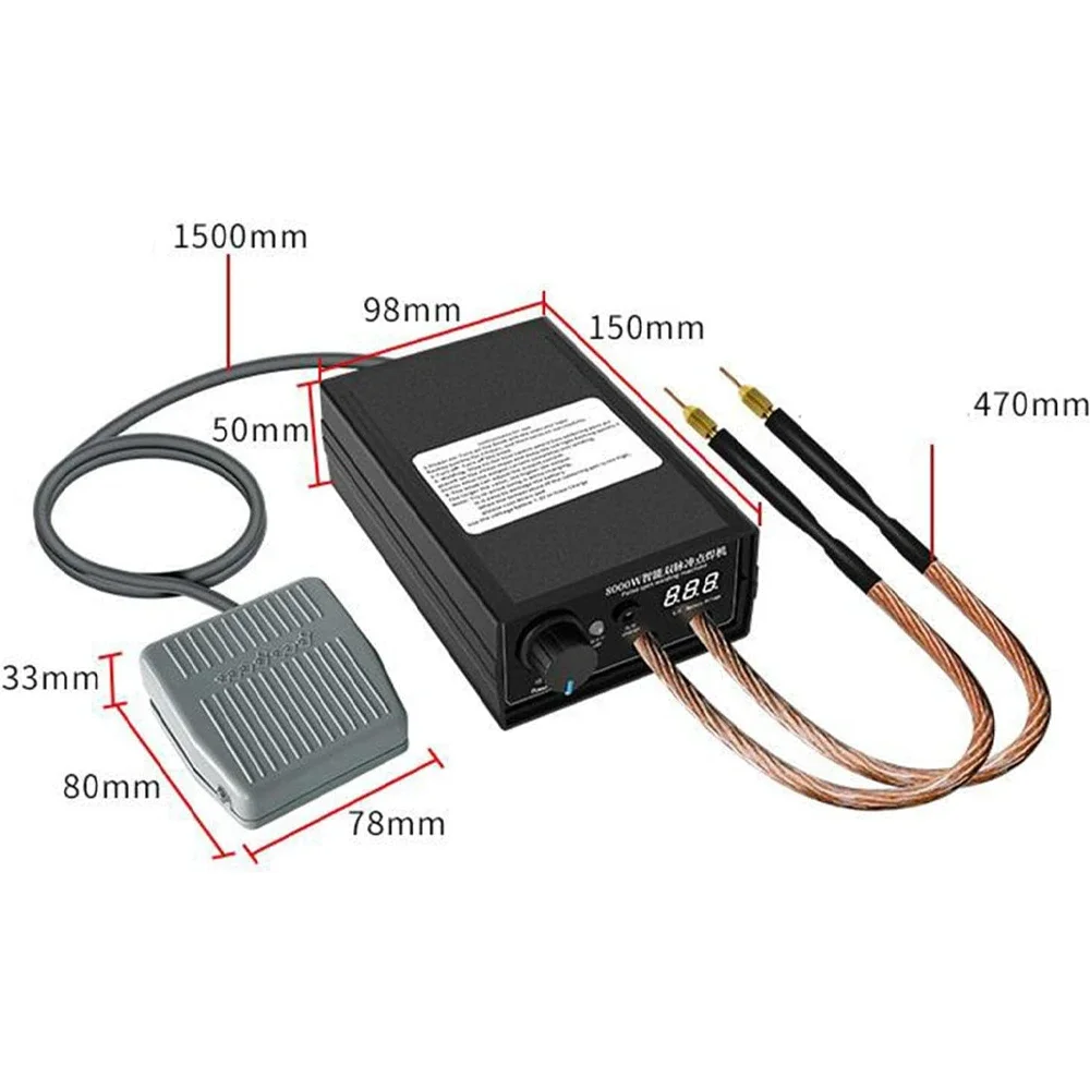 Zestaw mini zgrzewarki punktowej 8000 W DIY Automat 18650 Zgrzewanie punktowe na baterie Przenośna zgrzewarka punktowa Pióro do taśmy niklowej 0,15