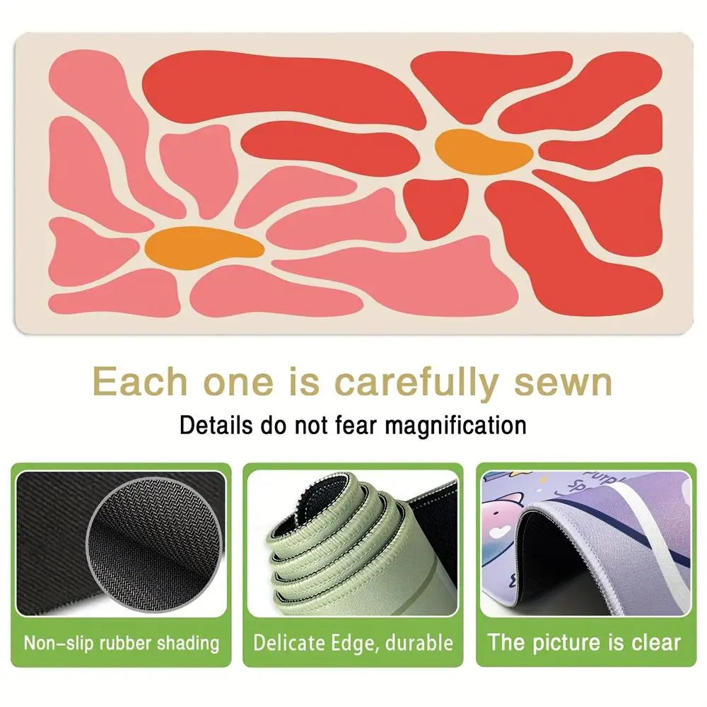 Lines and flowers Mouse Pad Gamer Office Accessories Pc Cabinet Games Desk Mat Computer Desks Keyboard Gaming Mats  Long  Pads