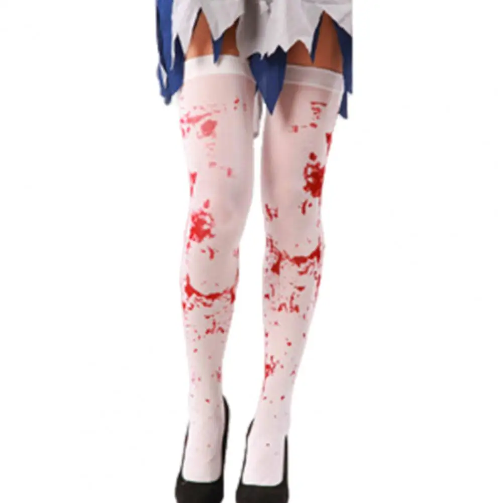 Socks Zombie Nurse Halloween Thigh-high Socks Cosplay Costume for Masquerades Parties Elastic Anti-slip Design