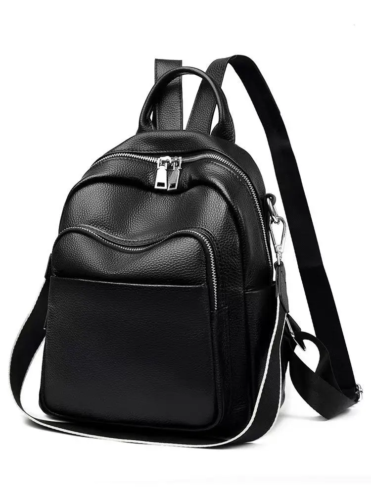 2027 New Fashion Luxury Brand Cow Genuine Leather Women Backpacks Female Ladies Girl Student Korean Casual Designer Backpack