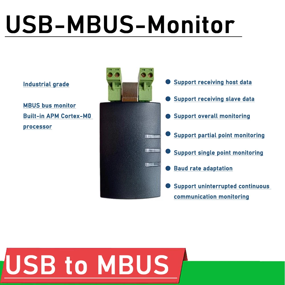 

Industrial USB to MBUS bus monitor data analyzer Supports Simultaneous monitoring master and slave device communication