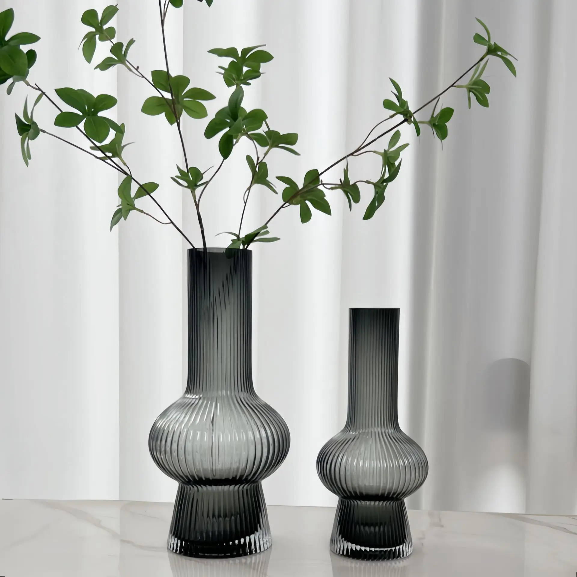 

DSA simple vertical transparent vase water raising flowers glass vase ornament living room decoration