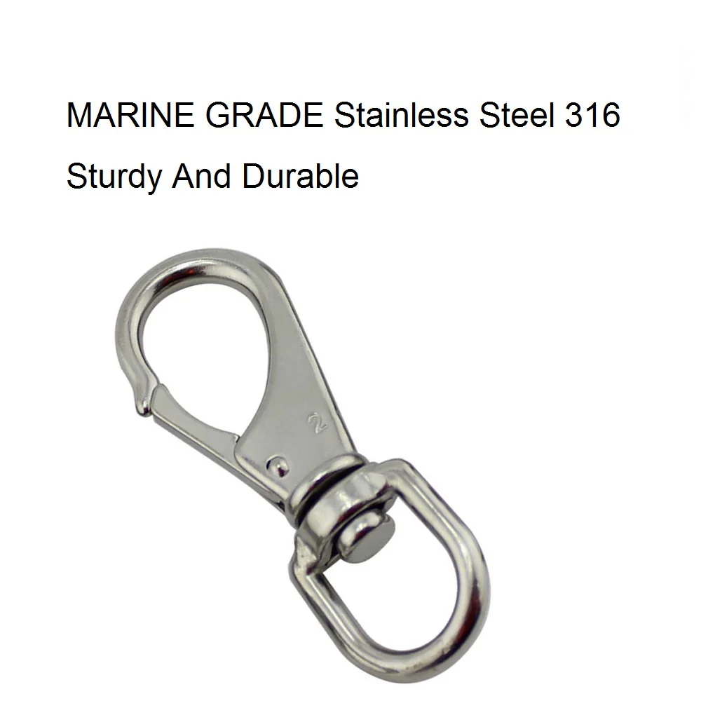 Edelstahl Splitter Swivel Eye Bolt Snap Sping Haken Clips Für Tauchen Haustier Ketten Boot Marine Hardware