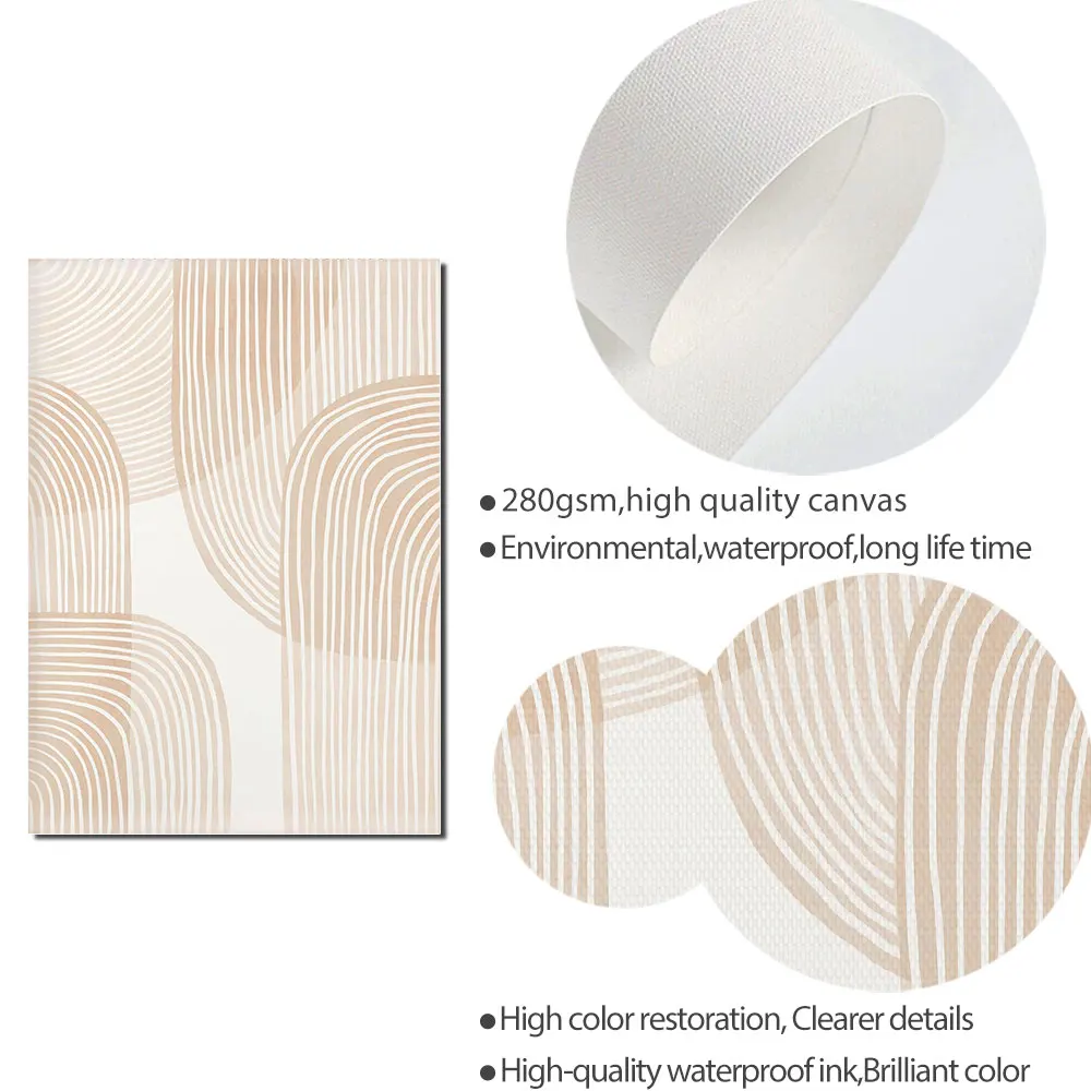 البيج هندسية بوهو الفن قماش اللوحة الشمال الحد الأدنى الملصقات والمطبوعات الحديثة جدار صور لغرفة النوم غرفة المعيشة ديكور #5