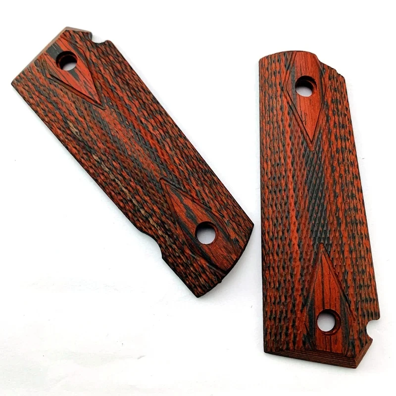 1 Pair CNC Custom Wood Made 1911 Models Accessories Hand Handle Grip Patches Textured Anti-slip DIY Mahogany Scales Slabs Blanks