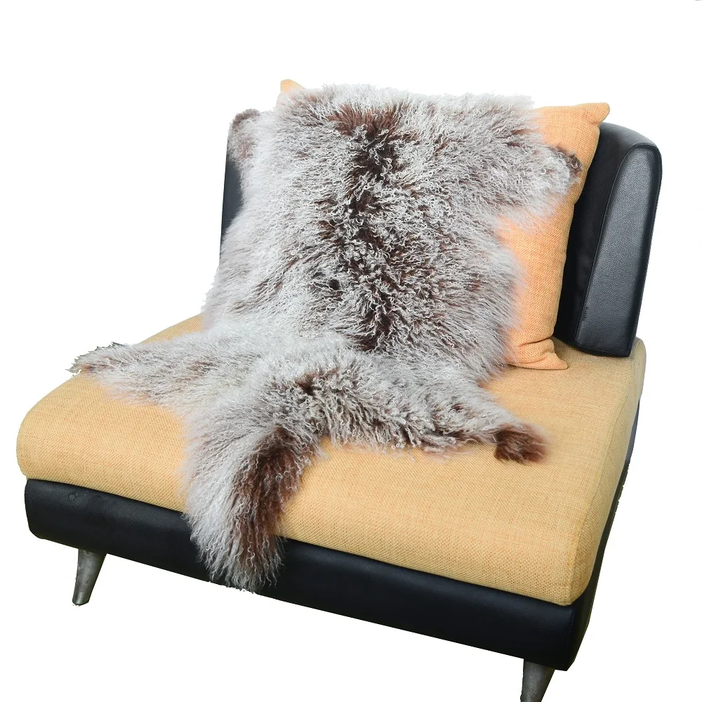 Soft Long Hair Mongolian Lamb Fur Chair Cover, Bedroom Rug, CX-D-60T
