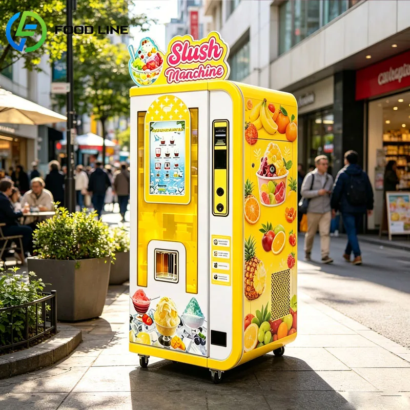 Smoothie Machine Vending Commercial Frozen Fruit Drink Maker Slush Machine Smart Touch Screen LED for Station Mall Customized