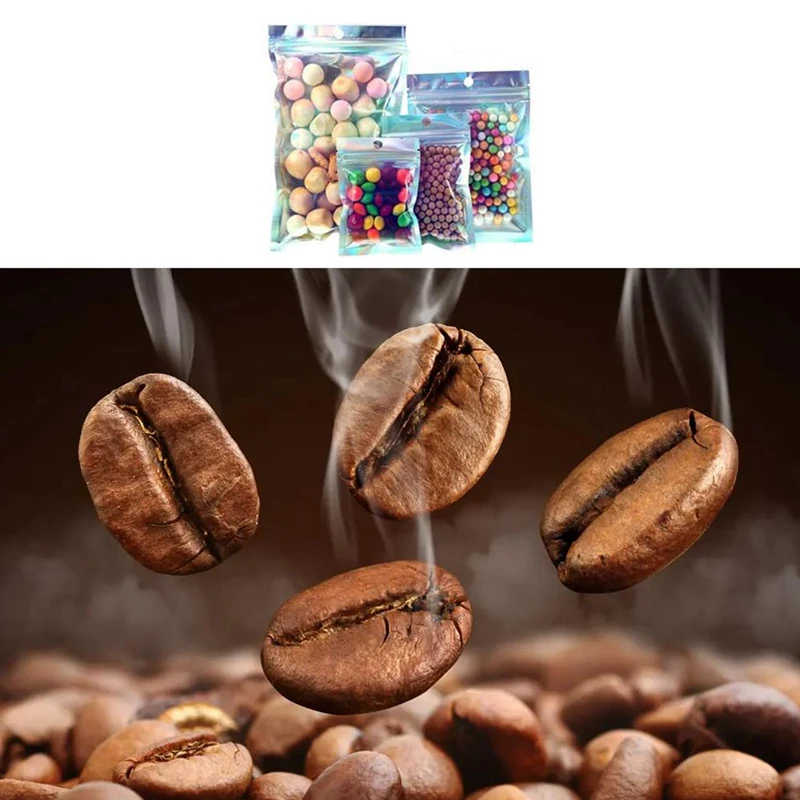 Bolsas holográficas de 100 piezas para almacenamiento de alimentos, bolsas sellables y resellables para recuerdo de fiesta, Color holográfico, 2X3 pulgadas y 4X6 pulgadas