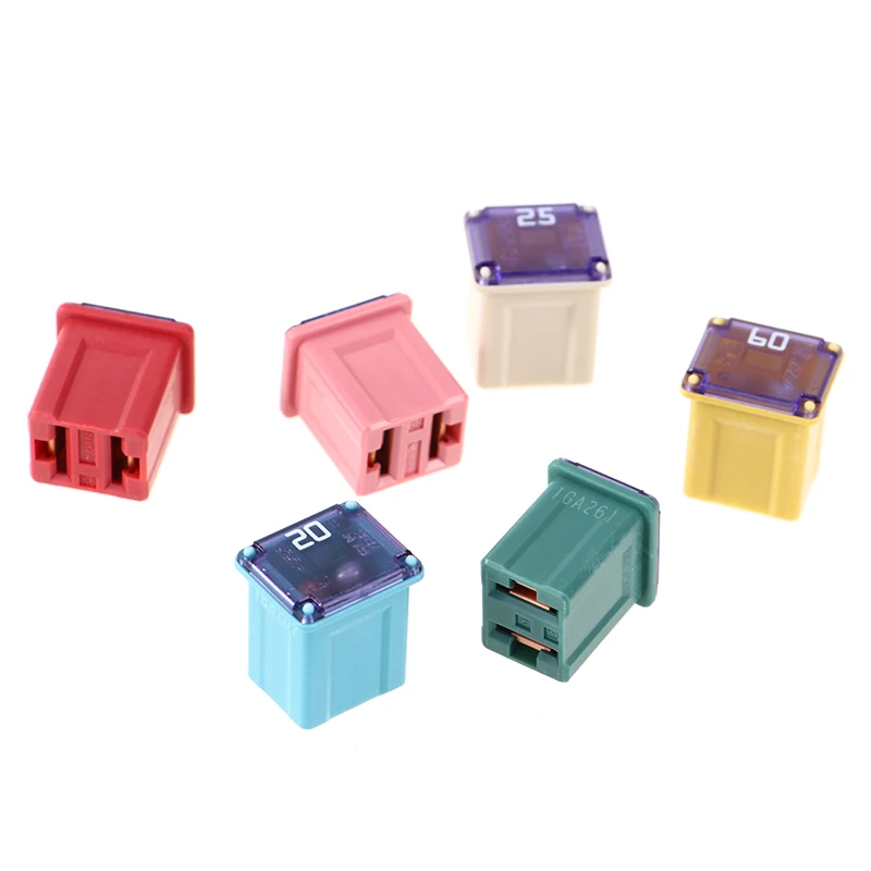SN 1PC 16*12*10mm Square Fuse 20A 25A 30A 40A 50A PEC Automotive Car Fuse Tube Waterproof Fuse Box Socket Optional