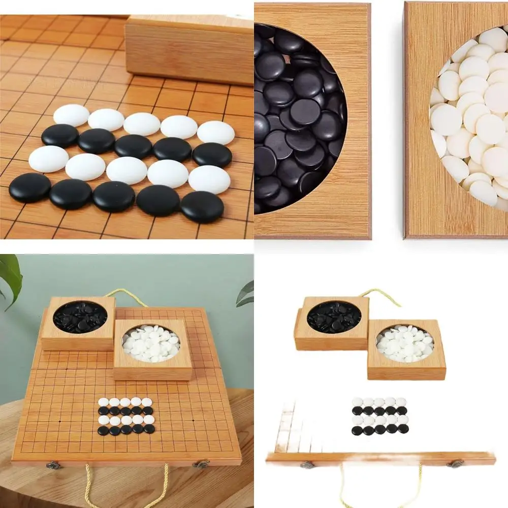 

19x19 Wooden Go Set with Jade-like Stones - Traditional Weiqi Strategy Game