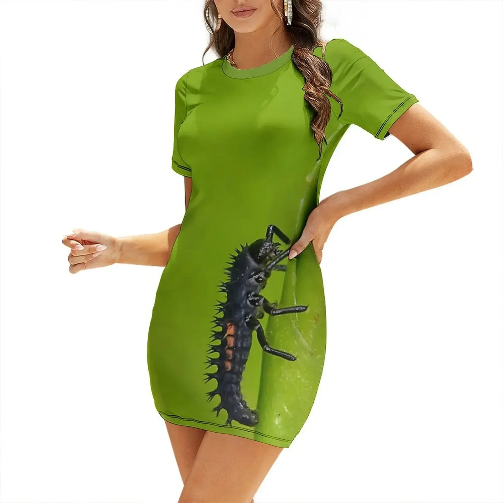 

Ladybird larva Short-Sleeved Dress dresses for woman 2026 woman dress dresses for womens 2026