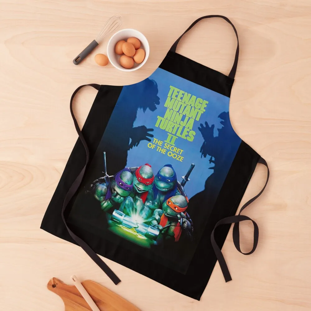 

TMNT 2 Secret of the Ooze Classic Apron Restaurant Customizable Woman Things For Kitchen Women Kitchen'S Apron