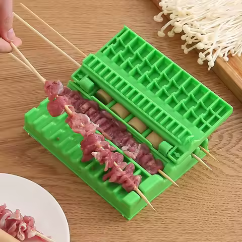 1pc Barbecue Skewer Multifunctional Kitchen Home Tool Reusable Easy Clean Lightweight Portable Bbq Accessory