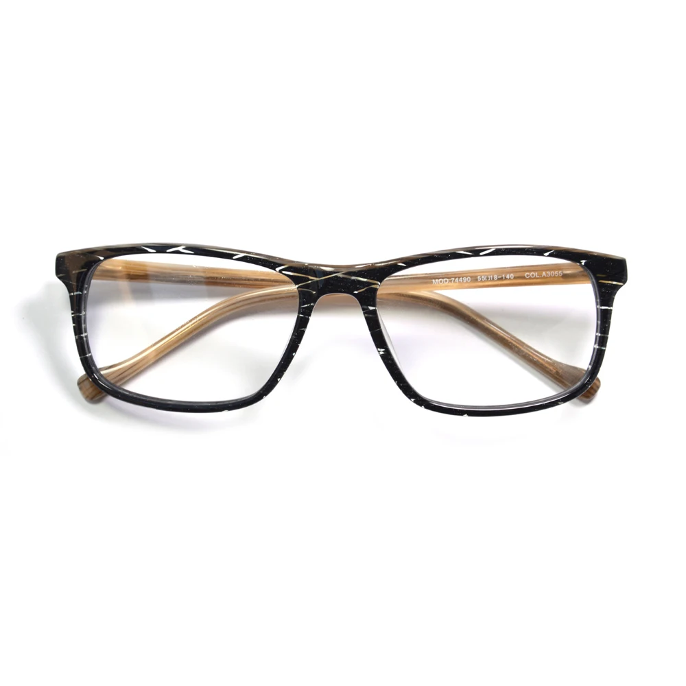 

Mens Vintage Rectangle Eyeglasses Frame European Fit Handmade Lamination Acetate Precription Spectacles Trendy Black Eyewearing