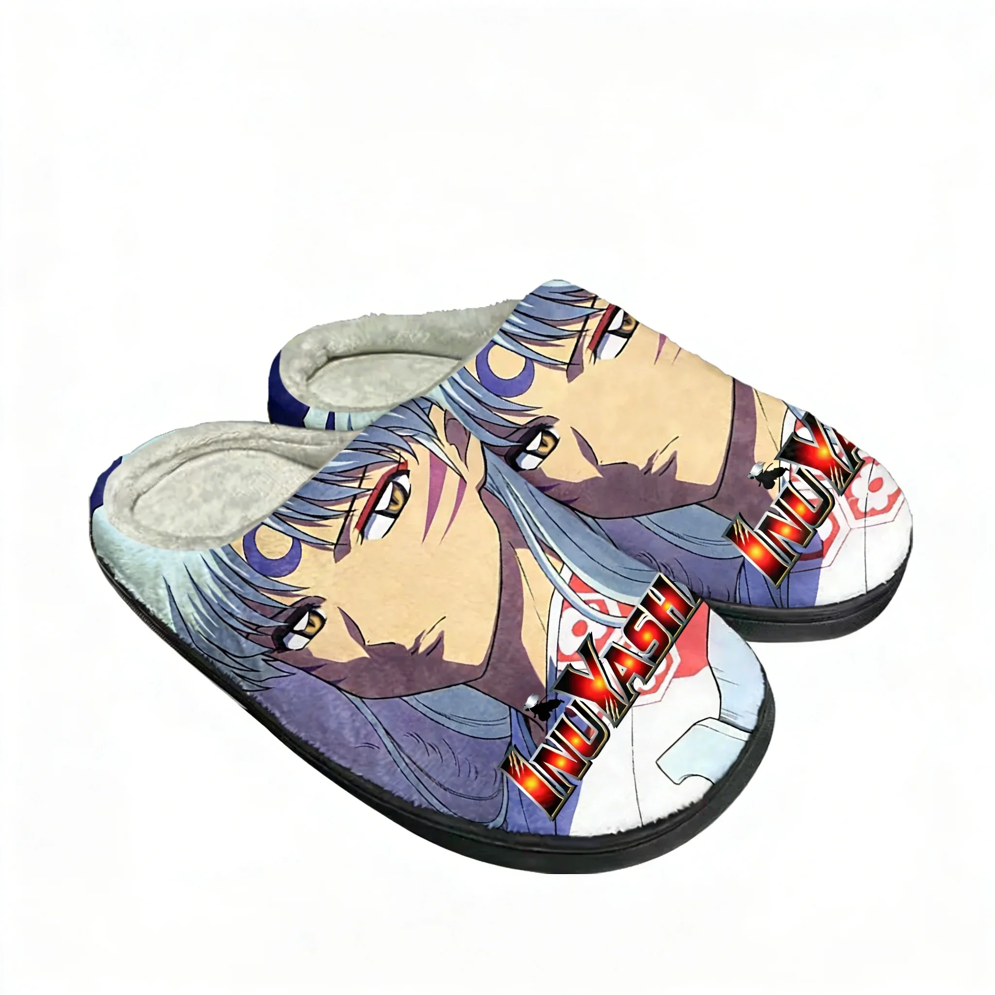 

Inuyasha Sesshomaru Cotton Slippers High Quality Mens Womens Youth Boy Girl Plush Bedroom Keep Warm Shoes Customized Slipper