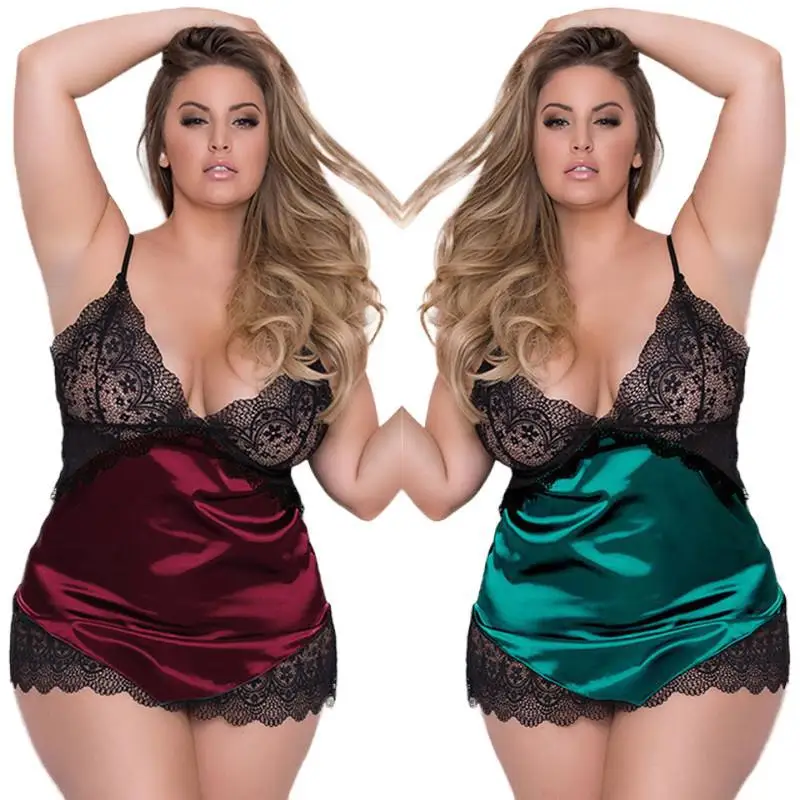 

New Fun Large Size Multicolor Nightgown Sexy Charming Flirting Lace ExtremelyTempting Strap Passionate No Tear Off Fun Underwear