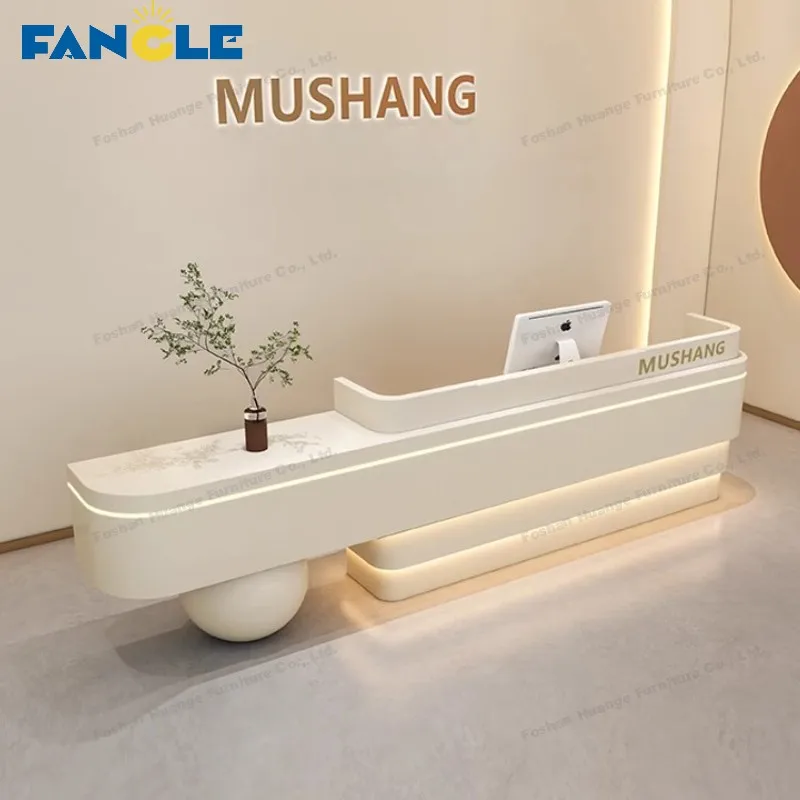 

Customized.Beauty salon Front Desk Luxury Reception Desk Beauty Salon Moden Reception Desk