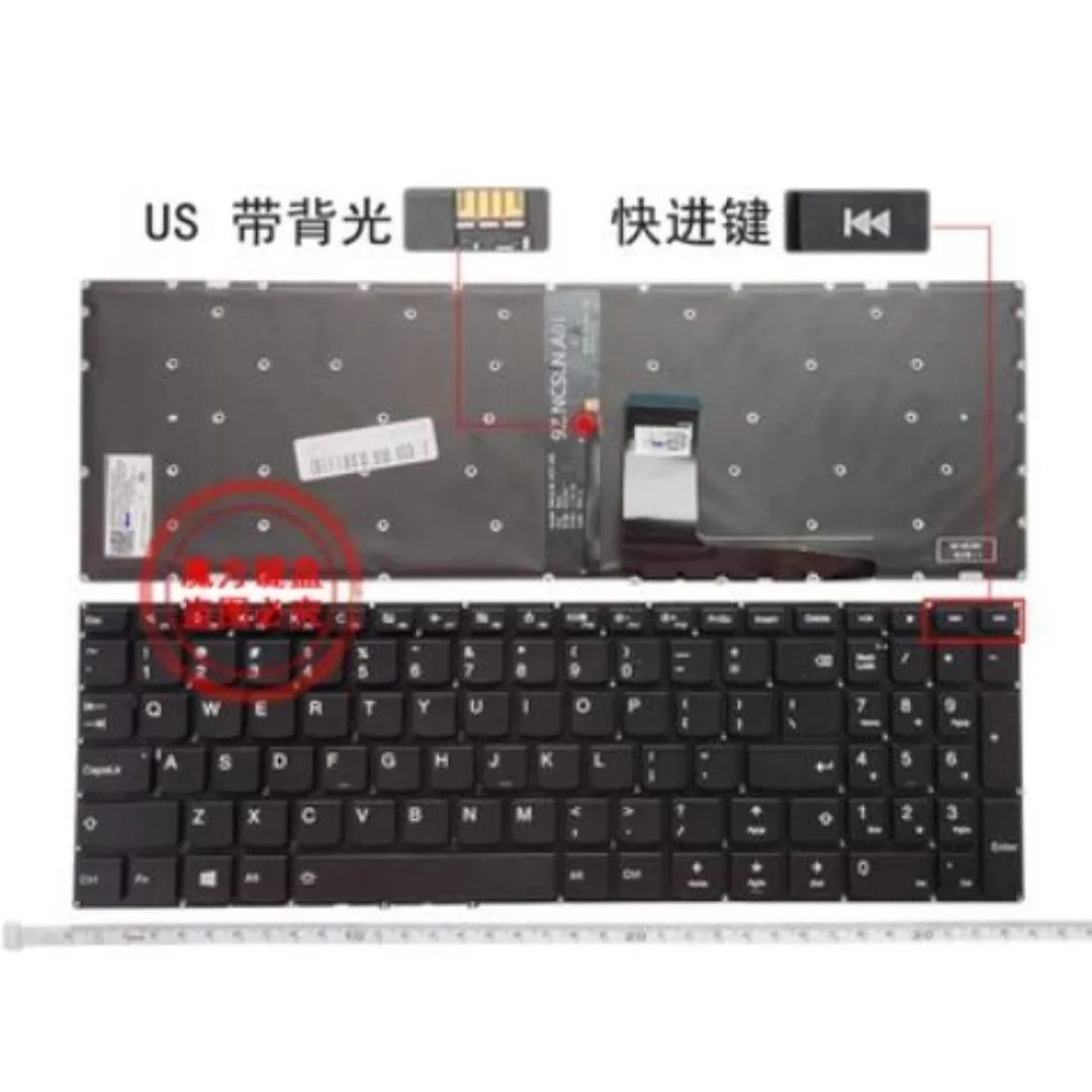 

US клавиатура для Lenovo Ideapad 510-15ISK 510-15IKB V110-15ISK V110-15IAP V110-15IBR с подсветкой (кнопка быстрого перехода)