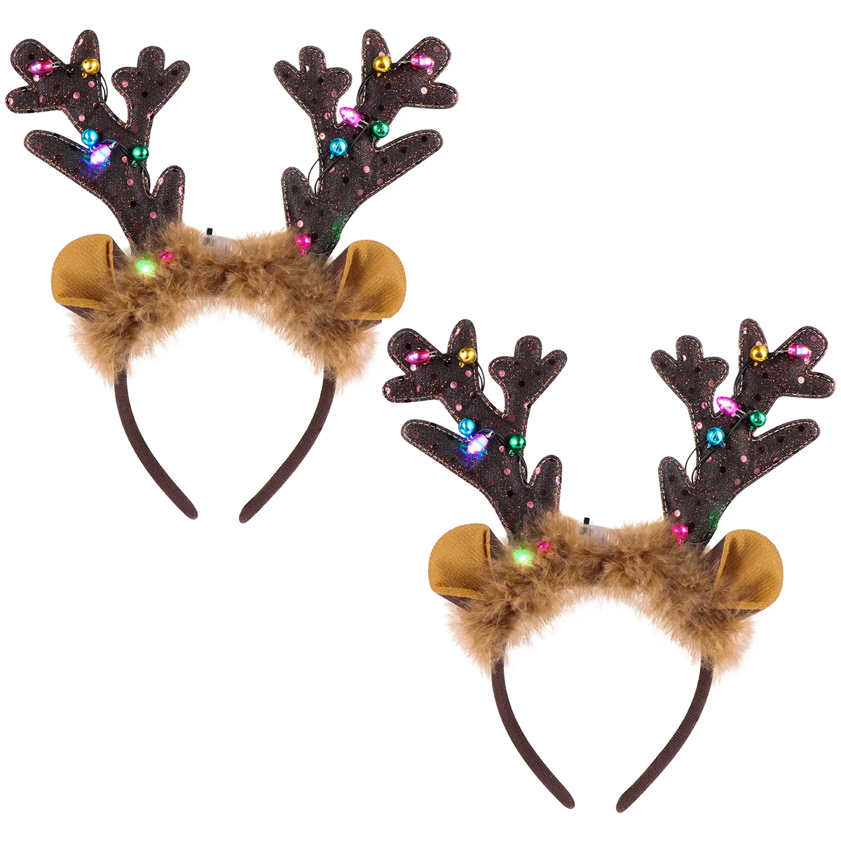 

2pcs Christmas Glow Antler Headband LED Headdress Hair for Woman Kids Decoration xmas headband