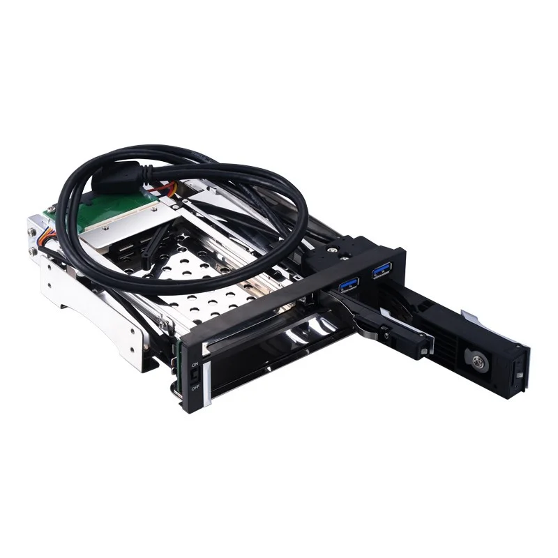 Imagem -03 - Polegadas Dual Bay Bandeja-less Sata Hdd Interno para 5.25in Optibay Mobile Rack com Interface Usb 2.5 Mais 3.5