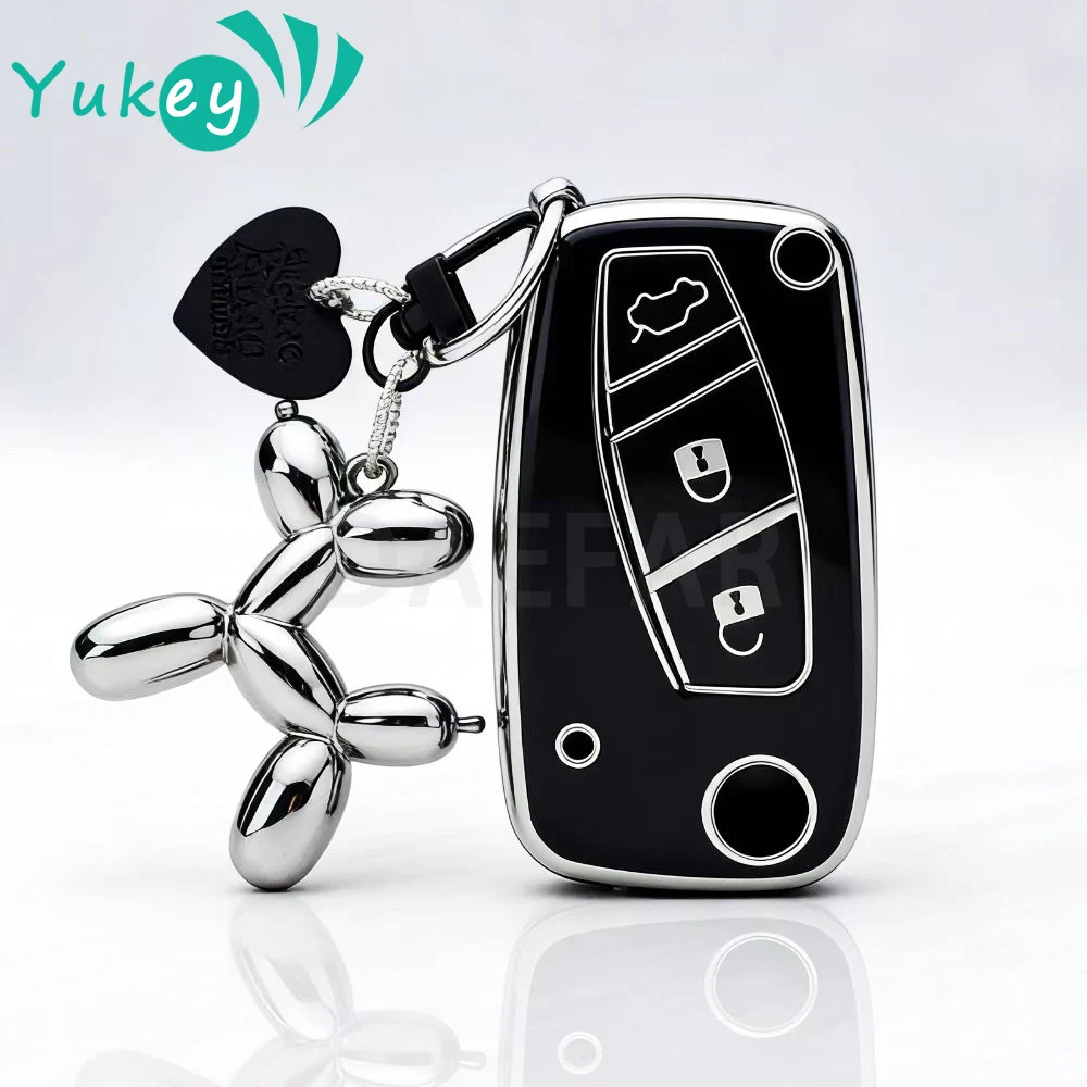 

TPU Protected Holder Fob Bag For FIAT 500 Panda Stilo Ducato Punto Doblo Bravo 3 Buttons Car Flip Key Case Cover Accessories