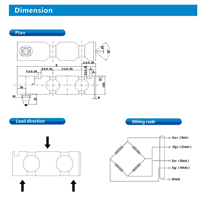 المورد الشركة المصنعة لجهاز استشعار خلية الحمل X-P-A