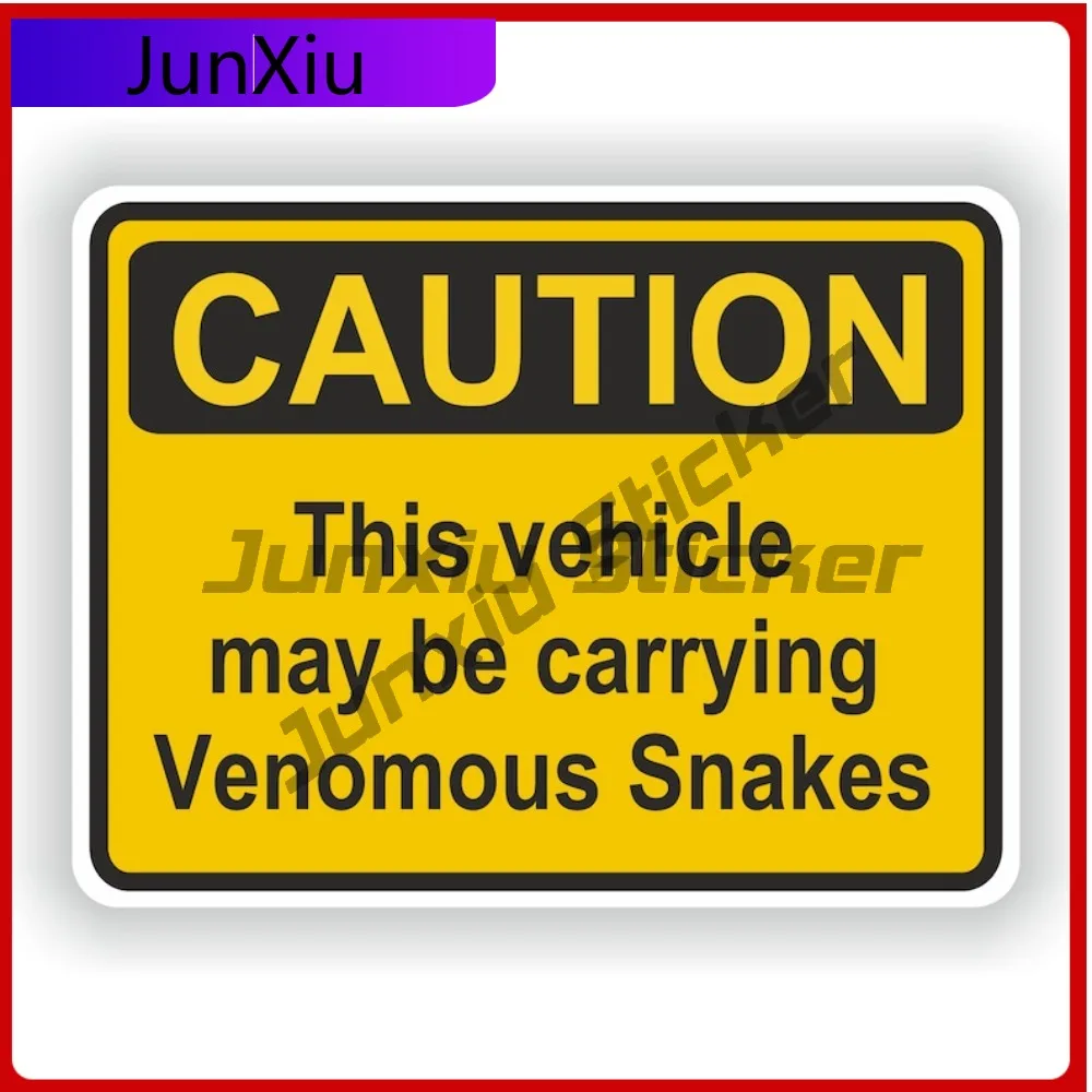 

Venomous Snakes Caution Yellow Square Warning Sticker Graphic Diy Glass Can Bottle Waterproof Decals Emblems V125 Motorcycle Suv